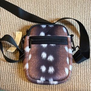 NWT PARKER & HYDE Stylish Brown and White Crossbody phone bag